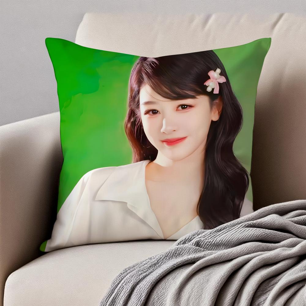 Fashion and elegant Chinese actress YYang Zi Cushion Cover Pillowcase Antidustmite Invisible Zipper Short Plush Sofa Cushion