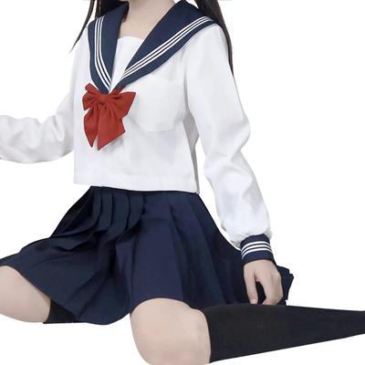 Cosplay Matrosenuniform Langarm Uniform Cosplay Matrosenuniform Matrose Langarm Schleife Kostüm Lieferung Fotoshooting Komplettset Socken Einfach
