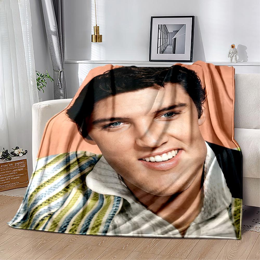 Elvis Presley Performance Blanket Soft Warm Cozy Great for Livingroom Picnics Office Chair Four Seasons Universal Playful Design