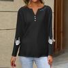 Women's T Shirt Tee Button Floral Print Long Sleeve Daily Weekend Fashion Basic V-Neck Regular Top