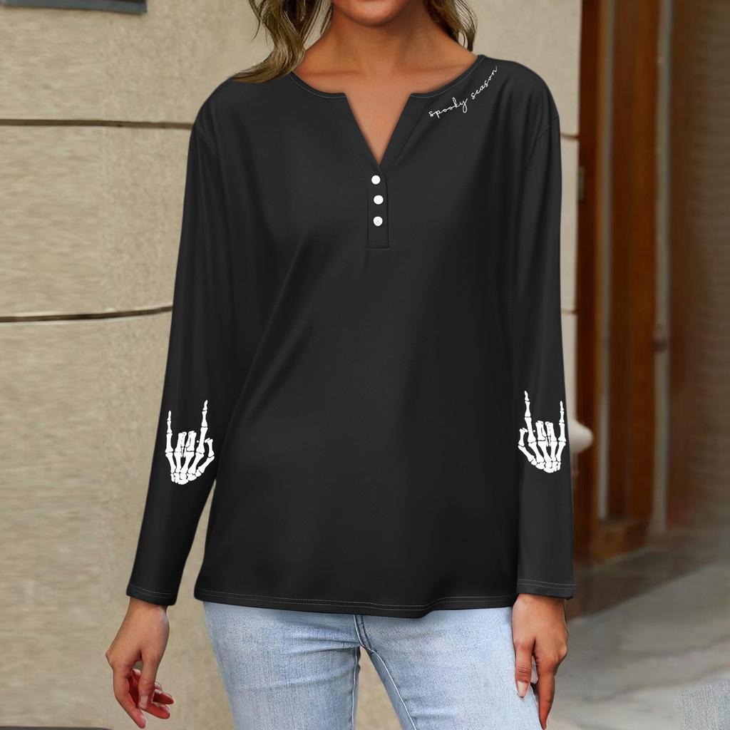 Women's T Shirt Tee Button Floral Print Long Sleeve Daily Weekend Fashion Basic V-Neck Regular Top