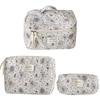 AEE2-Quilted Bear Makeup Bag Cosmetic Organizer Bag Aesthetic Makeup Storage Bag Cute Bear Toiletry Bag Cosmetic Bag