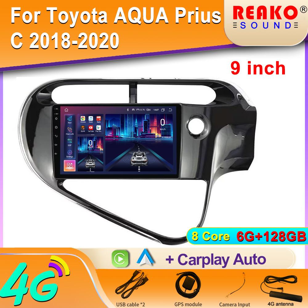 Android Dla Toyota AQUA Prius C 2018-2020 Radio Samochodowe Odtwarzacz Multimedialny Nawigacja Auto Jednostka Główna Kamera Samochodowa HDR Stereo GPS 2DIN