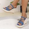 New Women's High Heel Thick Sole Casual Shoes Summer Open Toe Wedge Sandals Fashion Women