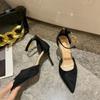 Fashion Women High Heels Shoes Crystal Pointed Toe Heeled Sandals Elegant Summer Pumps 2025 Designer Shallow Stilettos Party Zapatillas