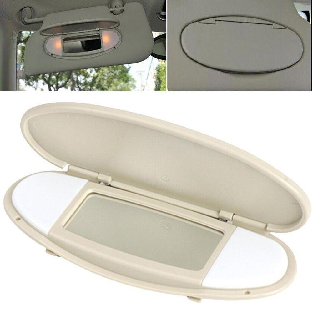 Sun Visor Mirror Cover 1 Pcs Beige Car Accessories