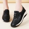 Natural Platform Chunky Casual Sneakers Women's 3cm Comfy Leather Moccasins Fashion Hook Lace-Up Vulcanized Shoes