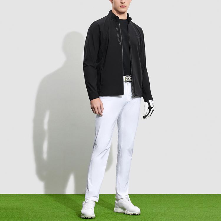 FILA Golf X McLaren Collaboration Woven Jacket Autumn Golf Stand Collar Top Men tops Deep-Black A11M335702FBK