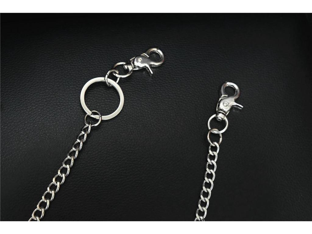 Trendy Versatile Round Bead Pant Chain Keychain with Alloy Buckle