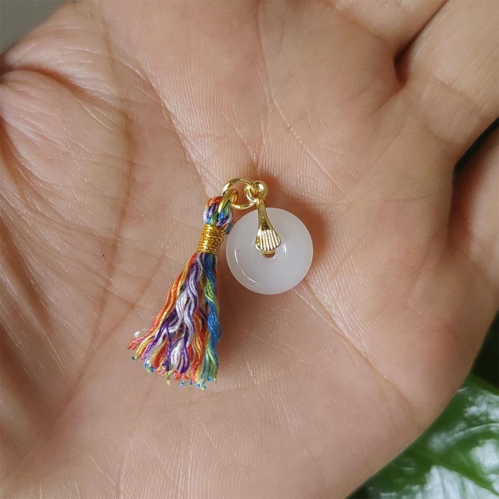 Jewelry Bracelet with Mini Wengwan Tassel, Hand-rubbed Cotton Thread, Handwoven with Small Drip Beads - DIY Necklace