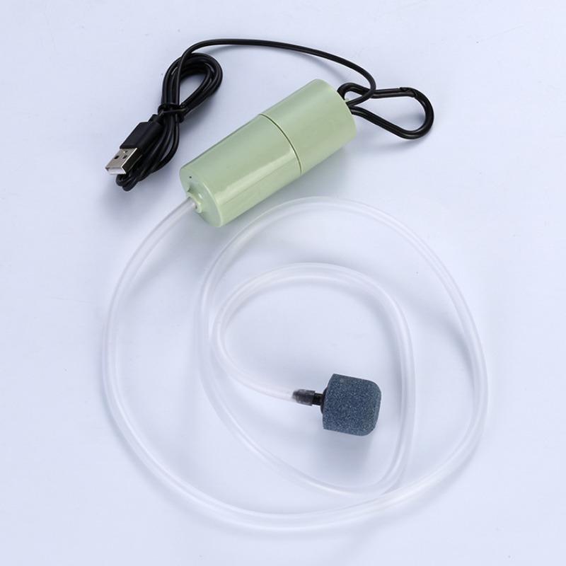 

1SET Aerator Pump USB Portable Fish Tank Fish Aquarium Supplies Small Oxygen Pump Ultra Silent Fishing Aerator зелений