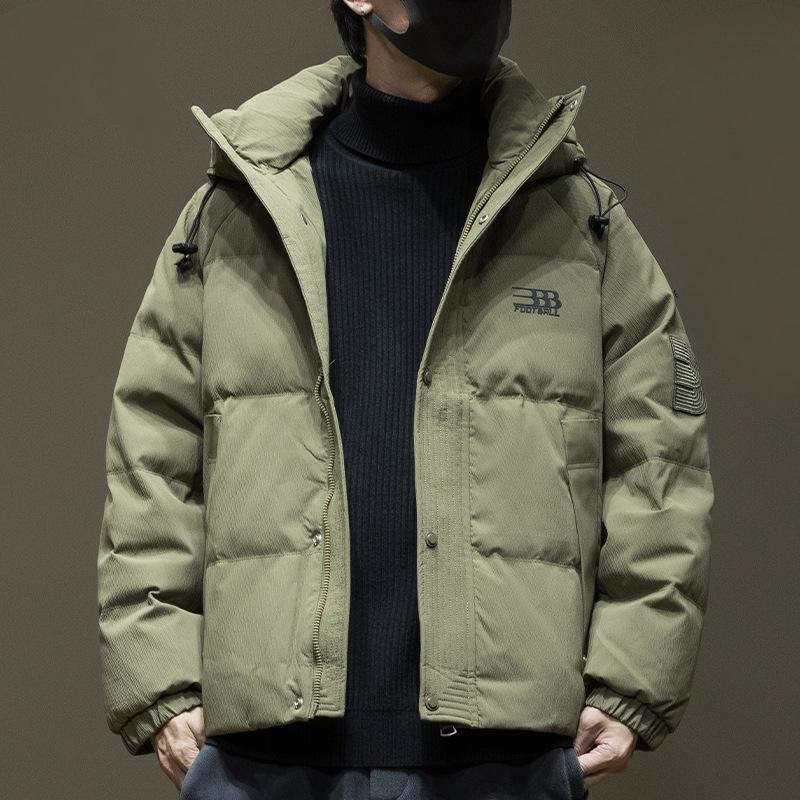 

Мужской пуховик зимний новый с капюшоном защита от холода теплая куртка для подростка свободная повседневная куртка-пуховик стеганый костюм 4XL зелёный