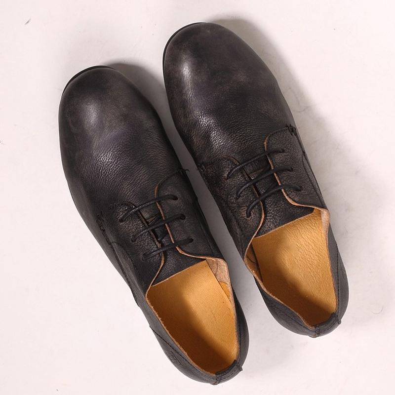 Mens Genuine Leather Casual Oxford Shoes