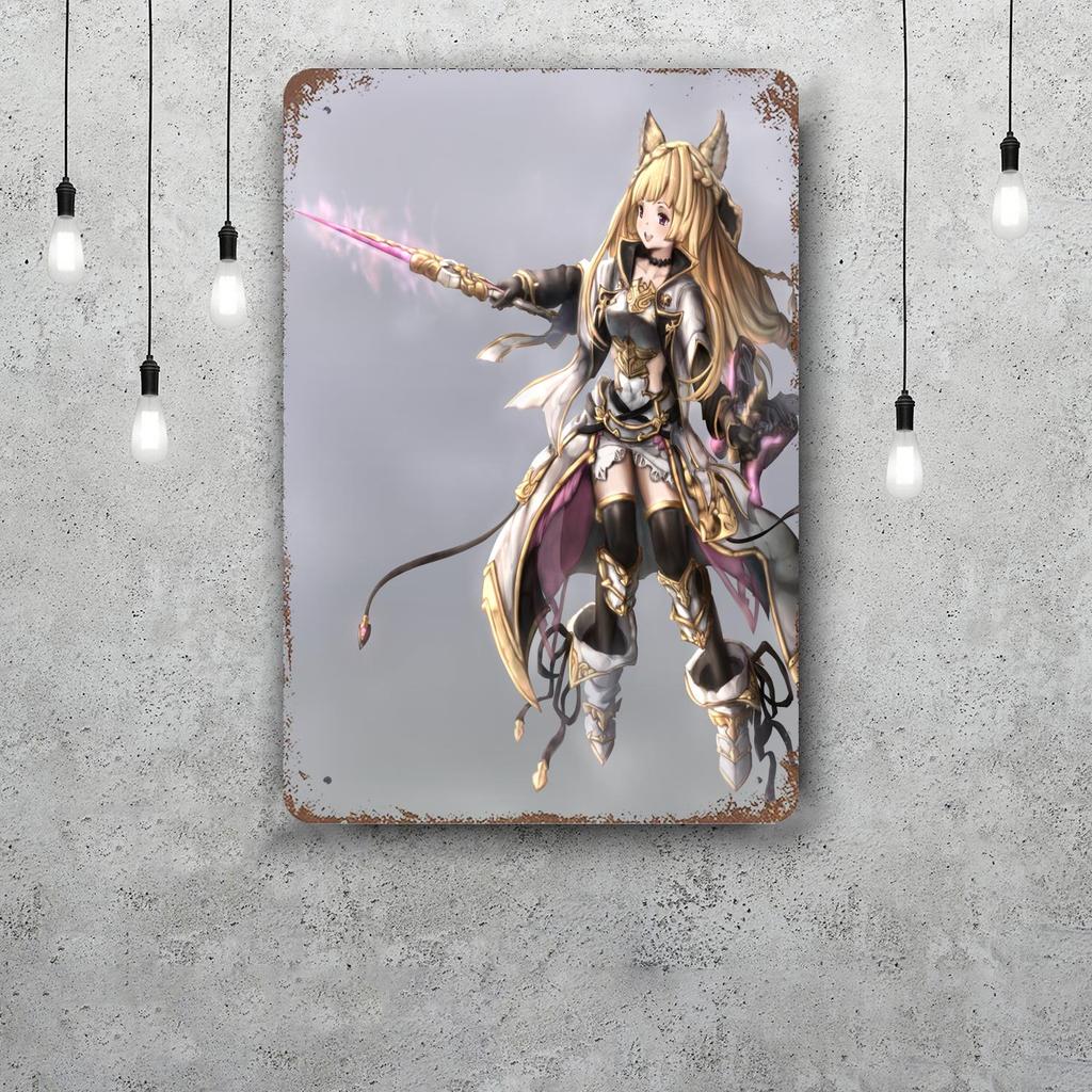 granblue fantasy cartoon Decor Poster Vintage Tin Sign Metal Sign Decorative Plaque for Pub Bar Man Cave Club Wall Decoration