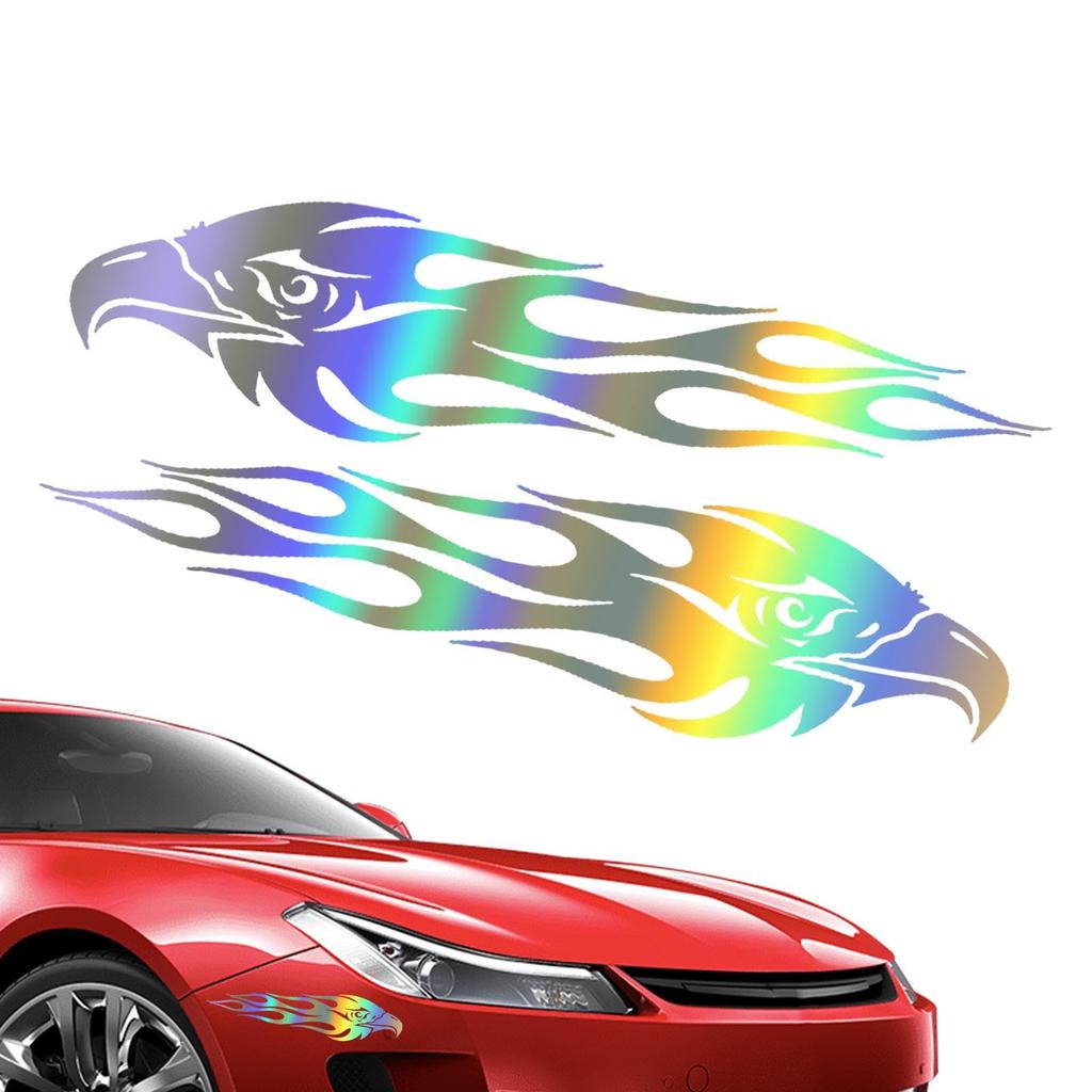 Naklejka na samochód z orłem, Naklejka z orłem na pojazd - 2 naklejki na samochód, Naklejki z orłem płomienistym,