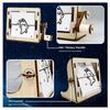Lovely Rabbit Rotating Science Handmade Craft Creative DIY Handmade Material Kit Hand Cranked Animation Assembly Learning Toy