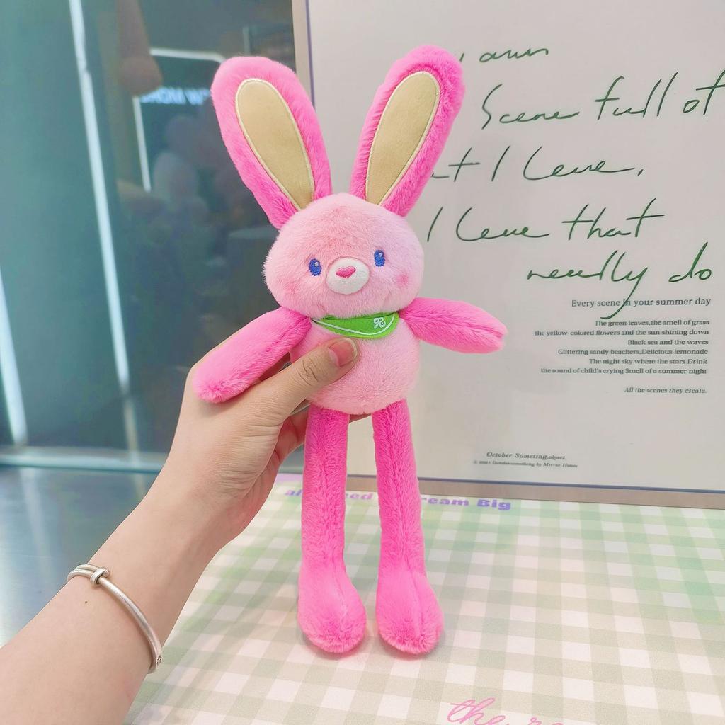 Cartoon Cute Plush Coll Dopamine Pull EarRabbit Keychain