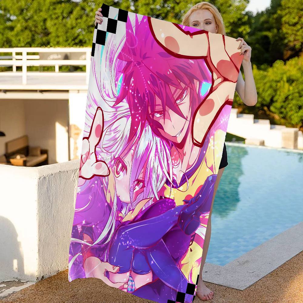 Anime No Game No Life Vintage Microfiber Printed Beach Towel Mountain Climbing Yoga Beach Swimming Running Absorbent Soft Towel