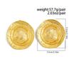 Ingemark Exquisite Trendy Large Round Hat Stud Earrings Vintage Elegant Gold Color Earrings Engagement Birthday Party Jewelry