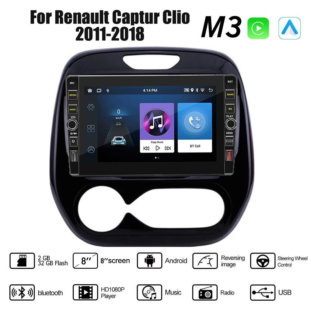 

8 дюймов для Renault Captur Clio 2011-2018 с кнопкой Android автомобильный радиоприемник мультимедийный плеер навигация стерео GPS 2 Din Carplay 2 + 32 ГБ 2+32GB,B