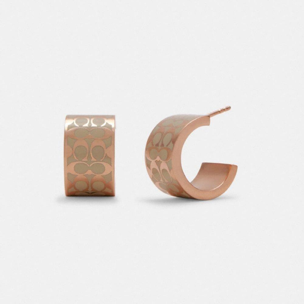 Coach Women's Signature Enamel Huggie Earrings C7770 Oza