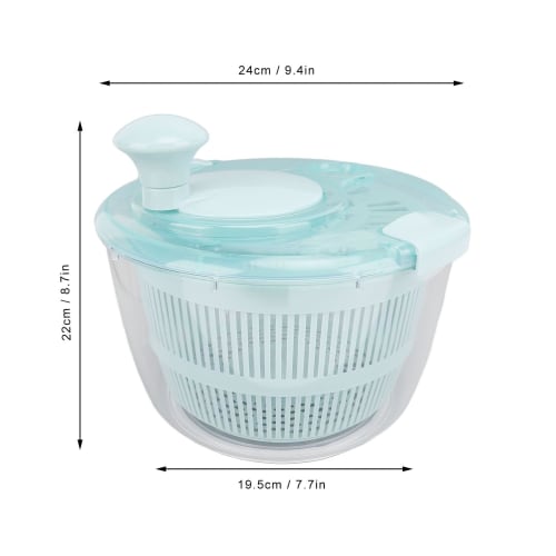 5L Manual Vegetable Washer Spinner, Large Lettuce Dryer, Mixer for Vegetables, Herbs, Berries, and Fruits, with Non-Slip Base