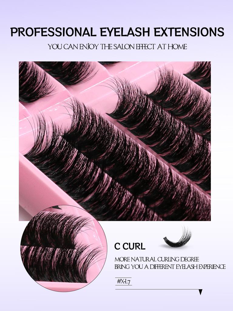 Xiaomi GROINNEYA Eyelash Clusters Kit Lash Clusters Wispy Natural DIY Lashes Clusters with Bottom Waterproof Bond and Seal Tweezers