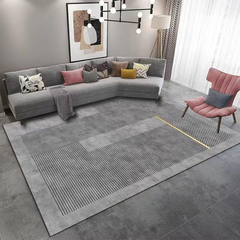 Modern Non-slip Machine Washable Large Living Room Carpet Flannel Grey Colour Home Rugs for Bedroom Luxury Entrance Door Mat