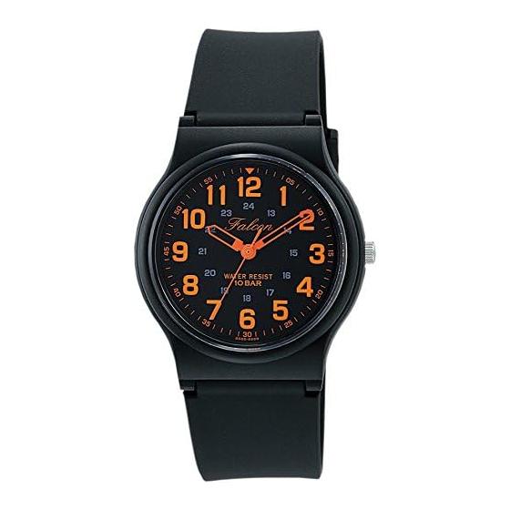 

[Citizen Q&Q] Analog Watch 10 ATM Water Resistant Urethane Strap VP46-858 Men s Black Orange