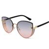 Fashion Oversized Cat Eye Sunglasses with Gradient Ocean Lenses UV Protection Metal Frame Lightweight Design for Everyday Wear