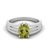 1.79 Ctw Oval Peridot 925 Sterling Silver Split Shank Women Engagement Ring