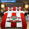 3-teiliges weiches Bettwäscheset mit FC-Wappen-Design, inklusive 1 Bettbezug und 2 Kissenbezügen. Perfekt für Schlafzimmer, Wohnheim, Fan-Geschenk