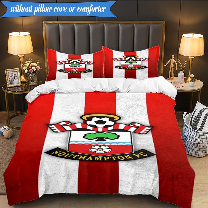 3-teiliges weiches Bettwäscheset mit FC-Wappen-Design, inklusive 1 Bettbezug und 2 Kissenbezügen. Perfekt für Schlafzimmer, Wohnheim, Fan-Geschenk
