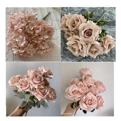 Wedding Decor Rose Dusty Pink Blush Nude Light Coffee Rice White Artificial Rose Flower Row Road Guide Flower S Dropshipping