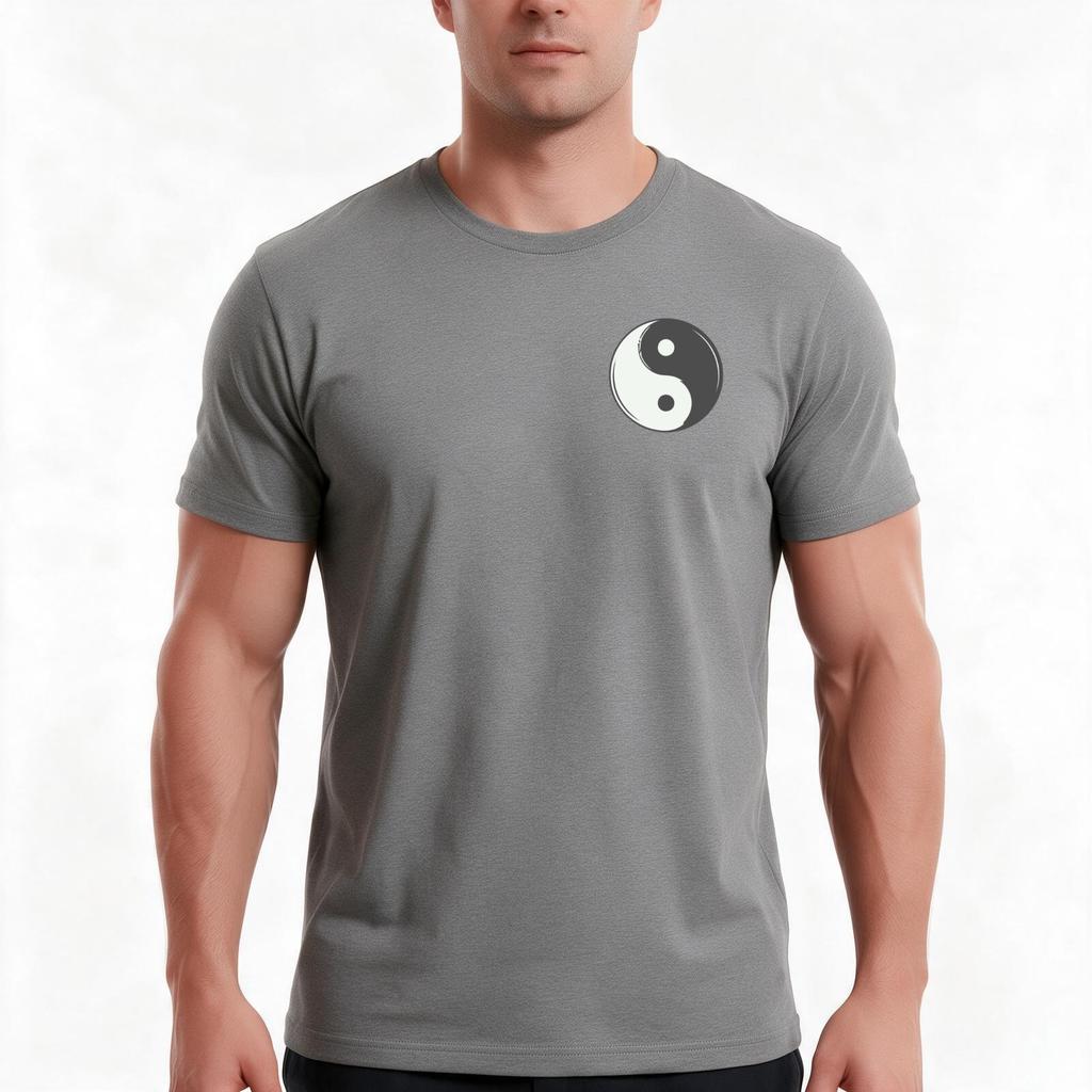 Taoism Ying Yang In The Heart Tshirt Summer Casual Cotton Tee Oversized Streetwear Tops Vintage Graphic Print 100 Cotton