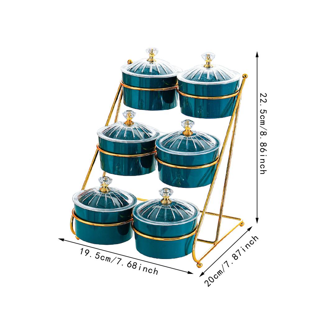 Nut and Candy Serving Tray with Lid Nordic Serving Platter 6 Snack Serving Bowls for Nuts Home Appetizer Kitchen Wedding