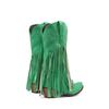 Large Size 45 Women Retro Ethnic Western Cowboy Boots Block Medium Heels Tassel Fringe Kneehigh Boots Lady Winter Shoes