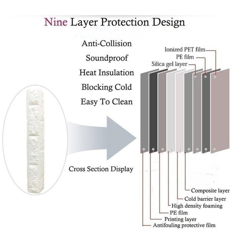 10PCS 3D Wallpaper PE Foam DIY Wall Stickers Home Decoration Wall Decoration Embossed Masonry Living Room Bedroom Background Decoration