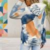 Women Plus Size Abstract Printed Long Sleeve Drawstring Hoodie Kangaroo Pocket Pullover