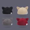 Solid Color Cat Ears Landlord Hat Adjustable Docker Cap Casual Melon Skin Hat  Spring Summer