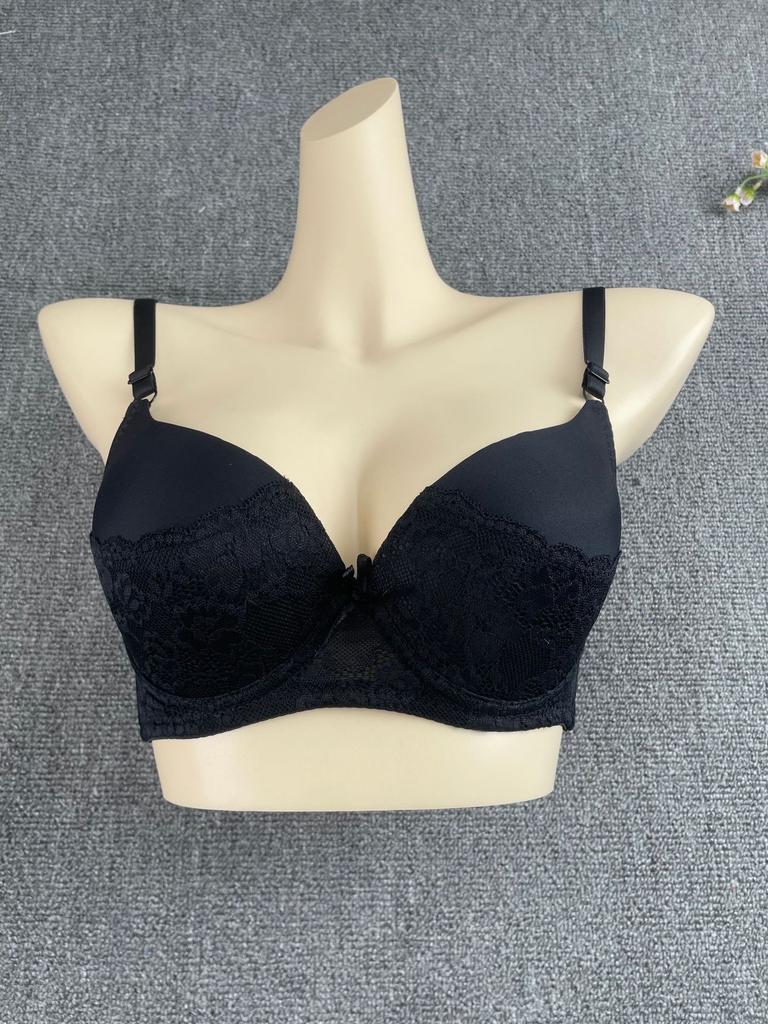 1011 new underwear women gather lace bra upper support medium mold cup close breast anti-sagging underwear