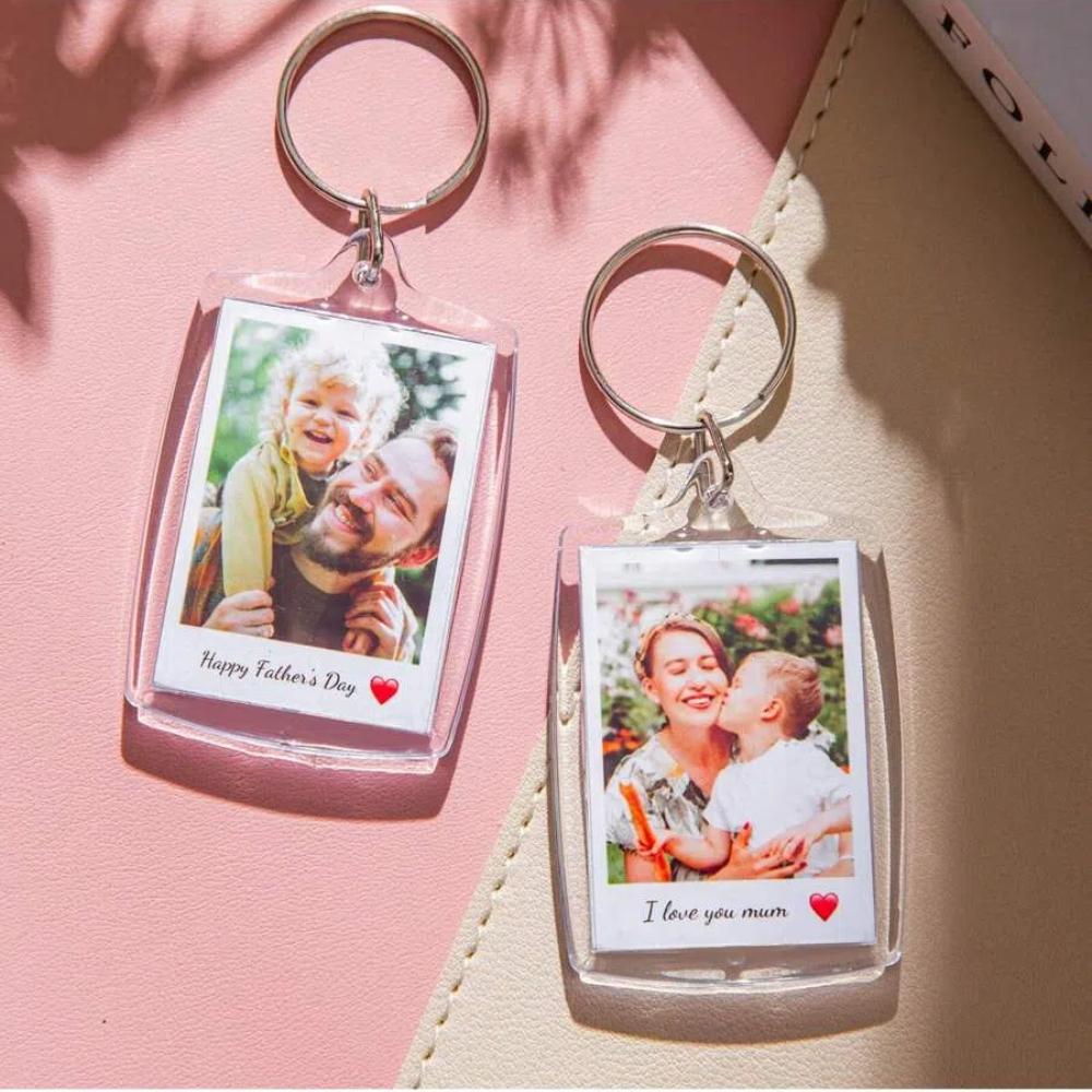 Personalisierte Anpassung 1 Stück Schlüsselanhänger mit Foto und Text Personalisierter Acryl-Schlüsselanhänger Personalisierter Partner-Schlüsselanhänger Foto-Schlüsselanhänger