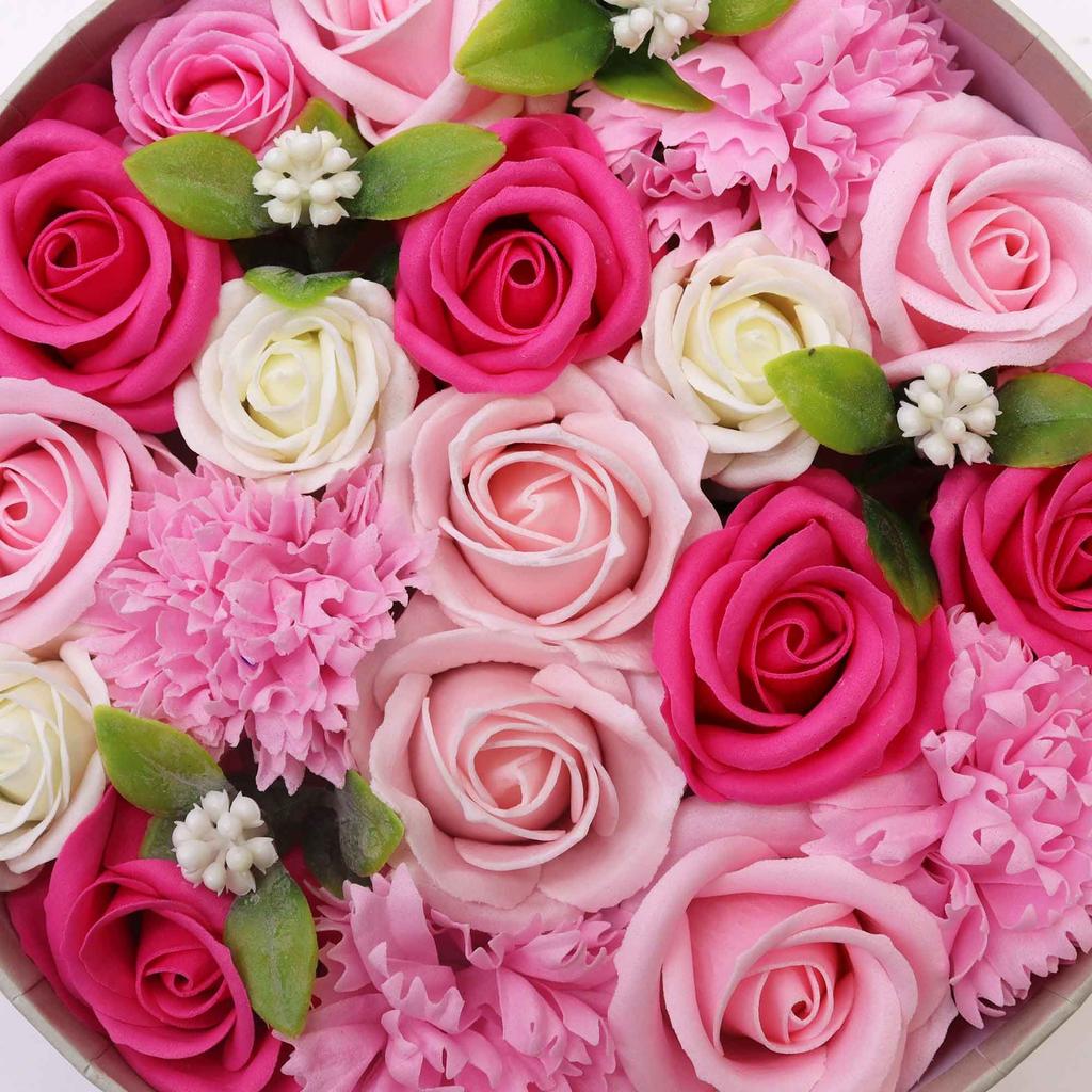 Boîte Ronde de Fleurs de Savon, Bénédictions pour Bébé Rose