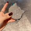 Elegant Rhinestone Portable Compact Mirror with Light for Cats - 2024 Edition