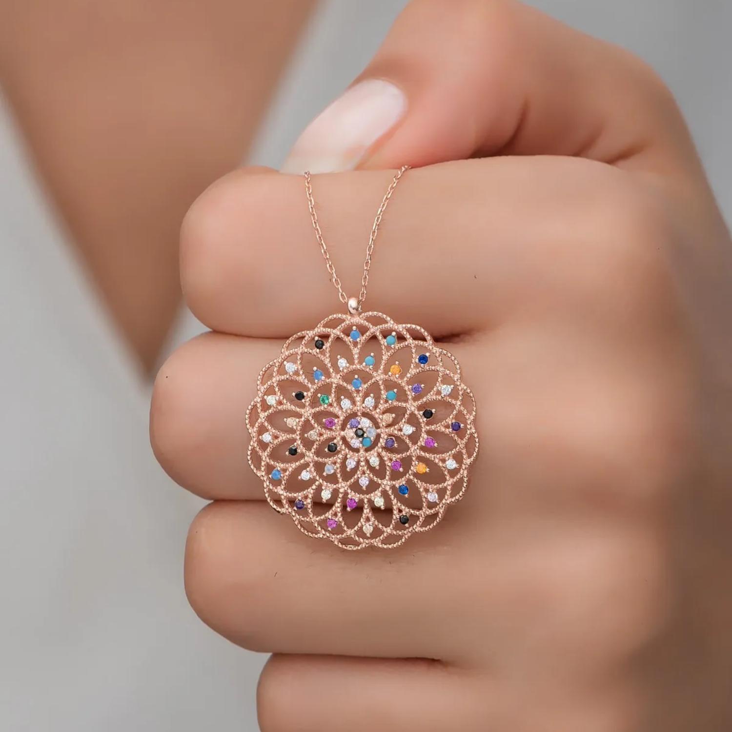 

Ожерелье из цветного камня из стерлингового серебра 925 пробы