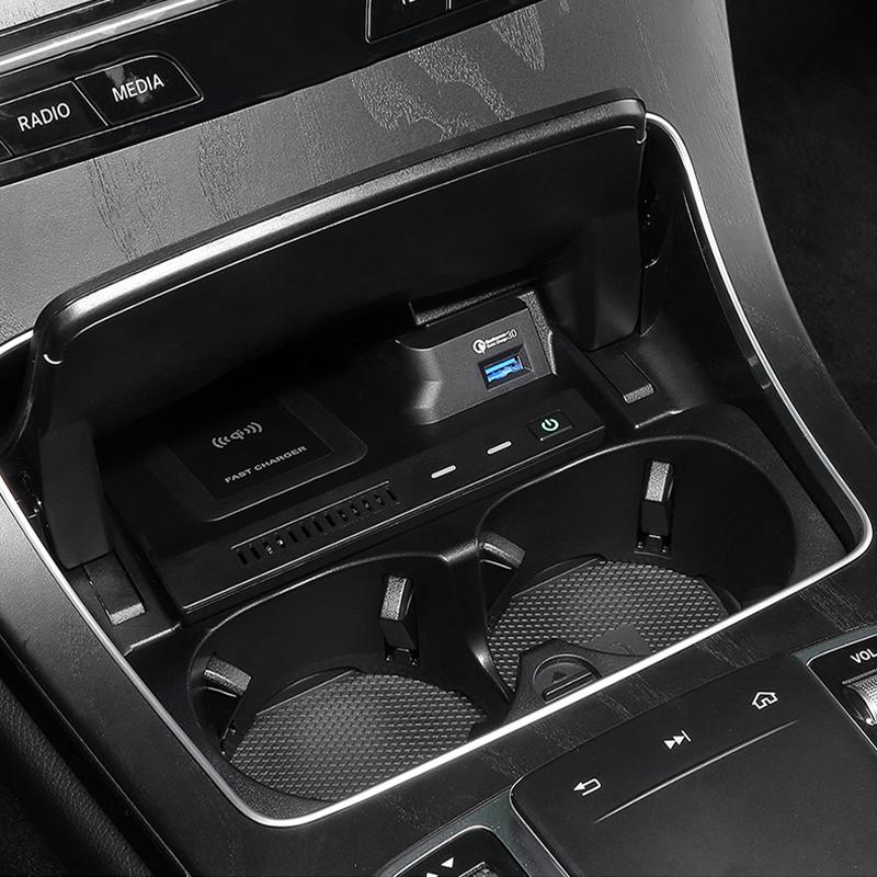 QI Car Wireless Charger For Mercedes Benz GLC C180 C200 C260 C Class W205 Accessories Fast Charge Phone Holder Charging