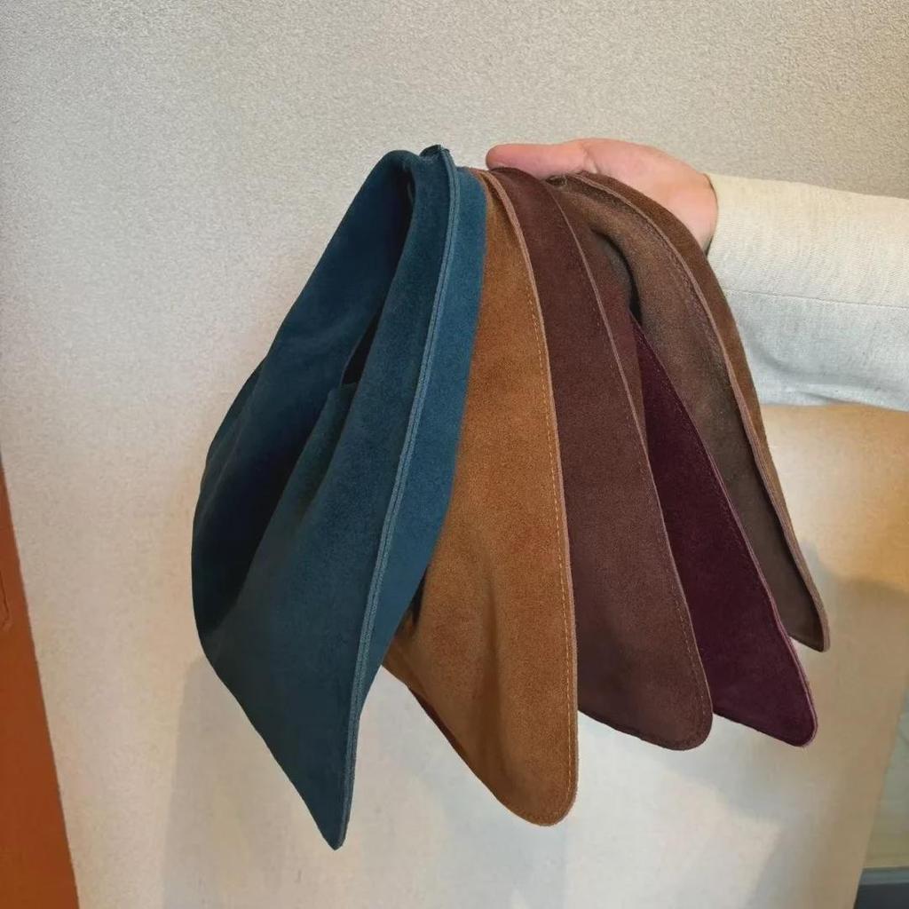 2024 Autumn/Winter TR Frosted Cowhide Triangle Shoulder & Messenger Bag: Retro Leather Handbag