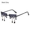 Streetwear Sun Glasses Tassel Sunglasses Rimless Wave Eyewear Sun Glasses Tears Flame Sunglasses