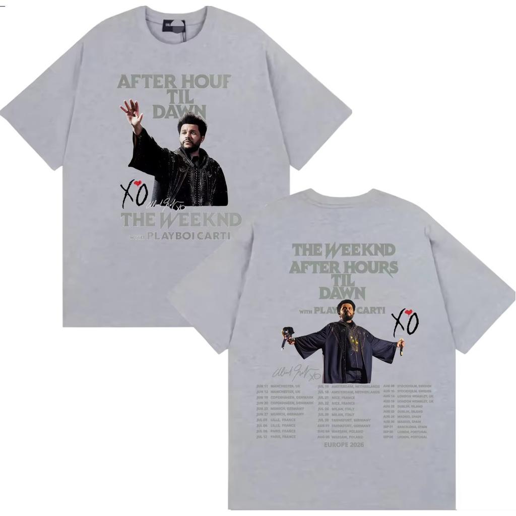 Summer Hot Sale The Weeknd After Hours Til Dawn Europe 2026 Tour T-shirt Men Women Harajuku Hip Hop T Shirts Y2K Gothic Cotton Oversized T-shirts