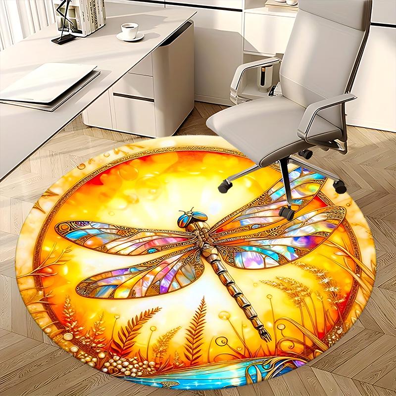 Stained Dragonfly Office Carpet Chair Mats, Home Decor, Sofa Rug, Office Carpet Gift for All Rooms1118166a